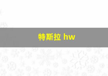 特斯拉 hw